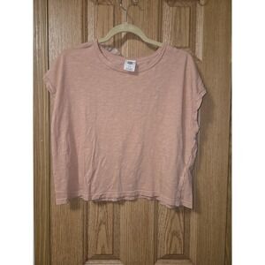 We The Free People XS Women's Boxy Cotton Pink T-Shirt Cap Sleeve Casual Top
